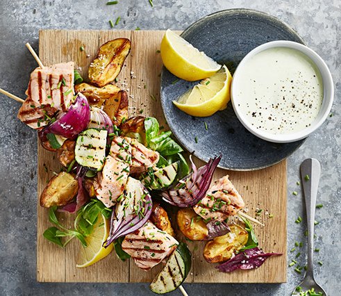 Grilled MOWI skewers Grilled MOWI skewers