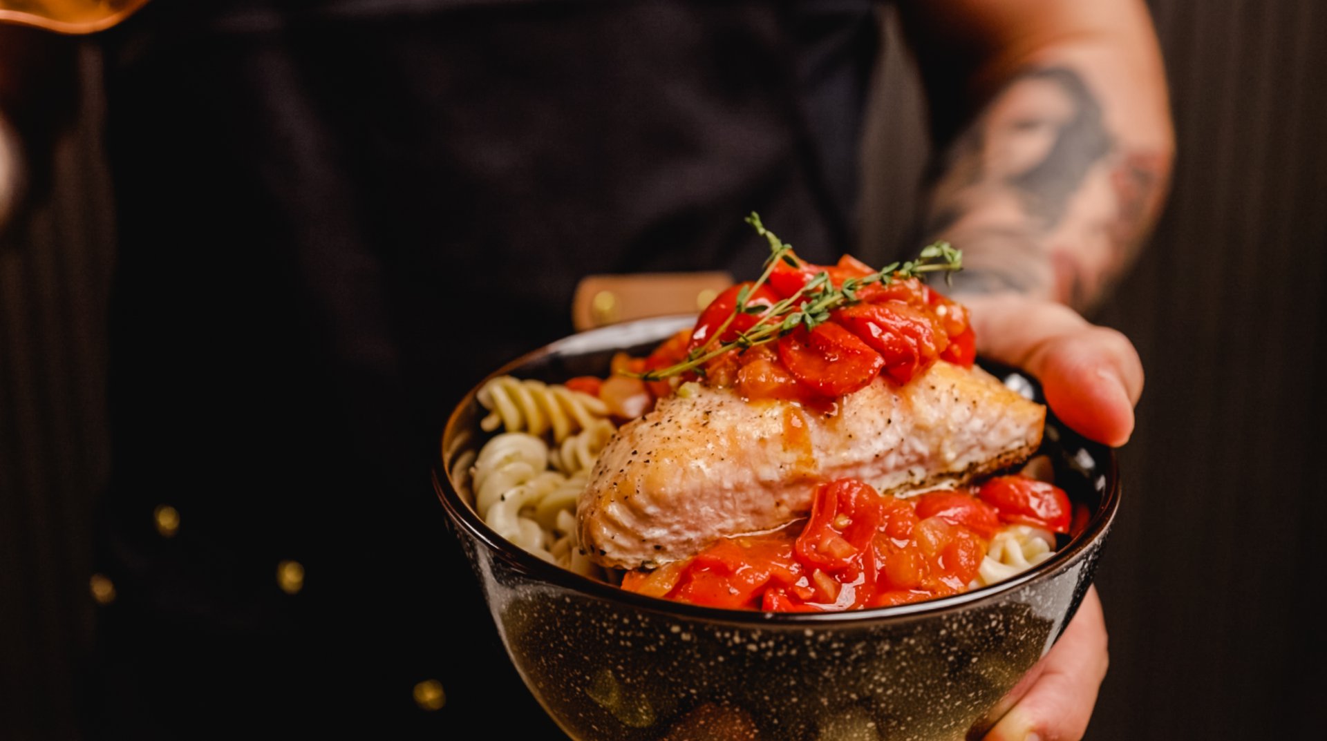 Grilled Salmon with Pasta Pomodoro Grilled Salmon with Pasta Pomodoro